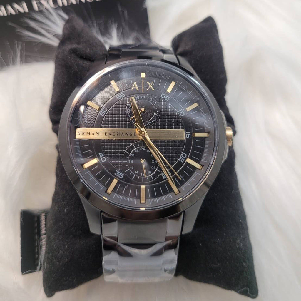 Armani Exchange Hampton AX2121 Men's Chronograph Watch – Black Dial with Black Stainless Steel Strap