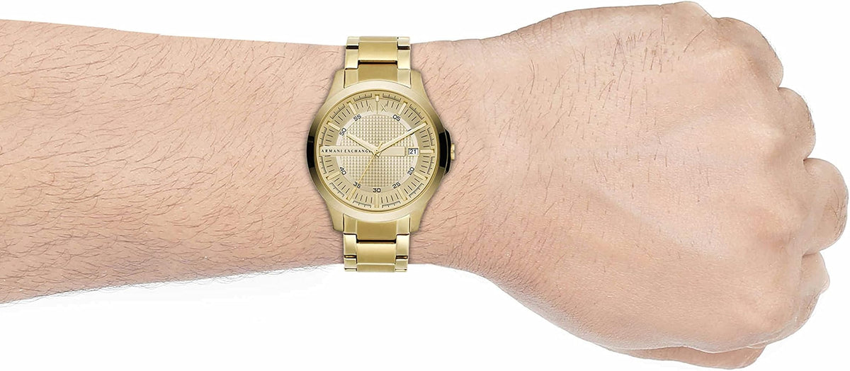 Armani Exchange Hampton AX2415 Men's Chronograph – Gold Dial with Matching Gold-Tone Stainless Steel Bracelet