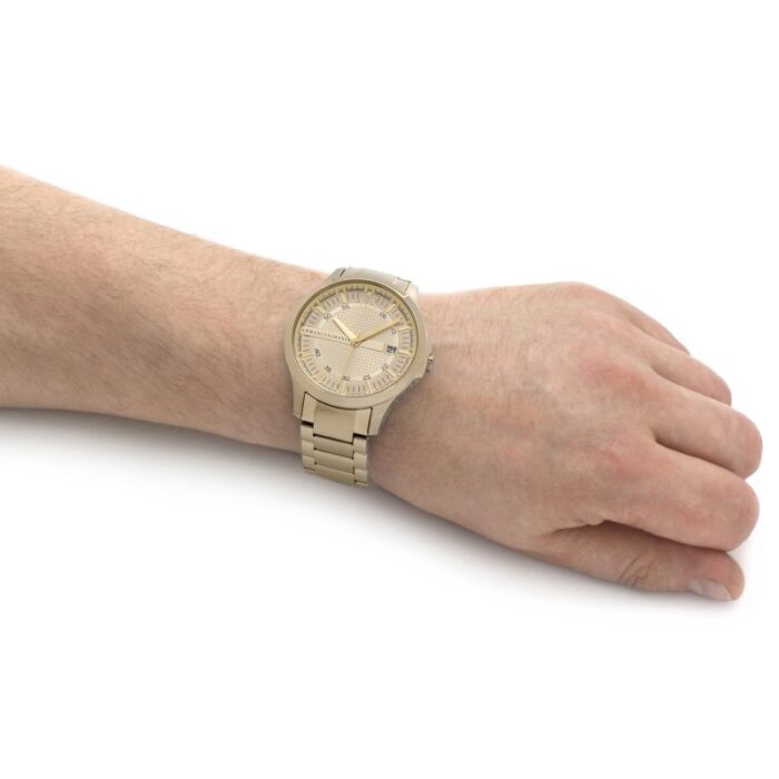 Armani Exchange Hampton AX2415 Men's Chronograph – Gold Dial with Matching Gold-Tone Stainless Steel Bracelet