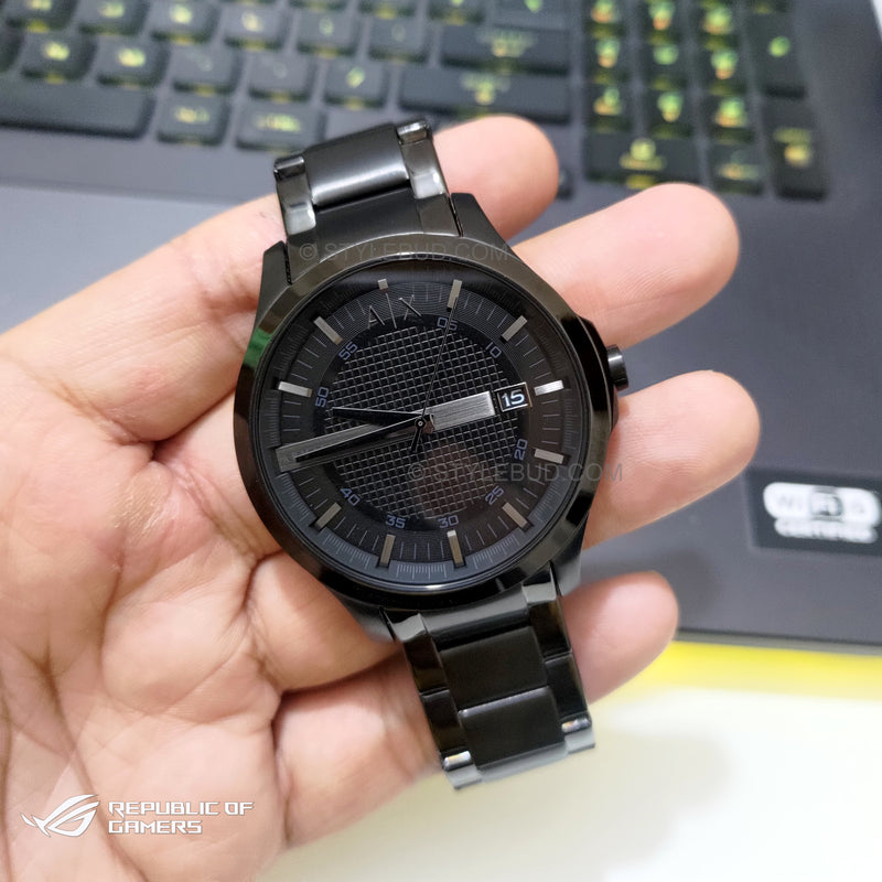 Armani Exchange Hampton AX2104 Men's Chronograph – Black Dial with Black Stainless Steel Strap