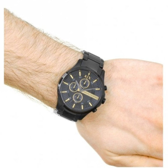 Armani Exchange Hampton AX2164 Men's Chronograph Watch – Black Dial with Black Stainless Steel Strap