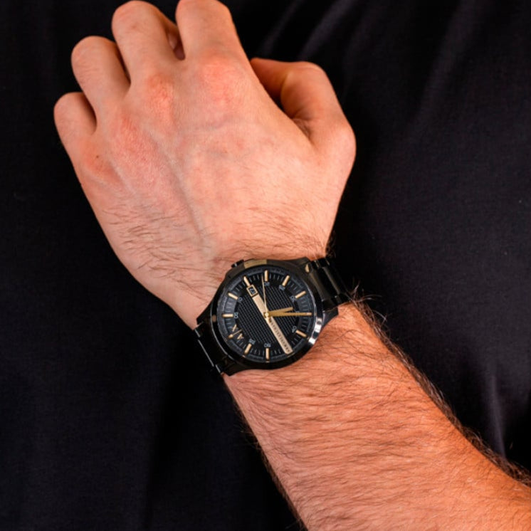 Armani Exchange Hampton AX2413 Men's Chronograph – Black Dial with Black Stainless Steel Strap