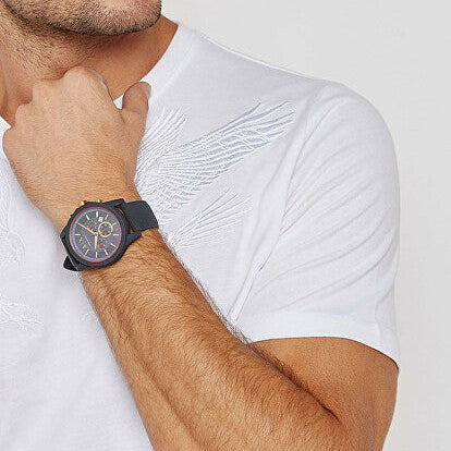 Armani Exchange Outerbanks AX1335 Men's Chronograph Watch – Blue Dial with Blue Silicone Strap